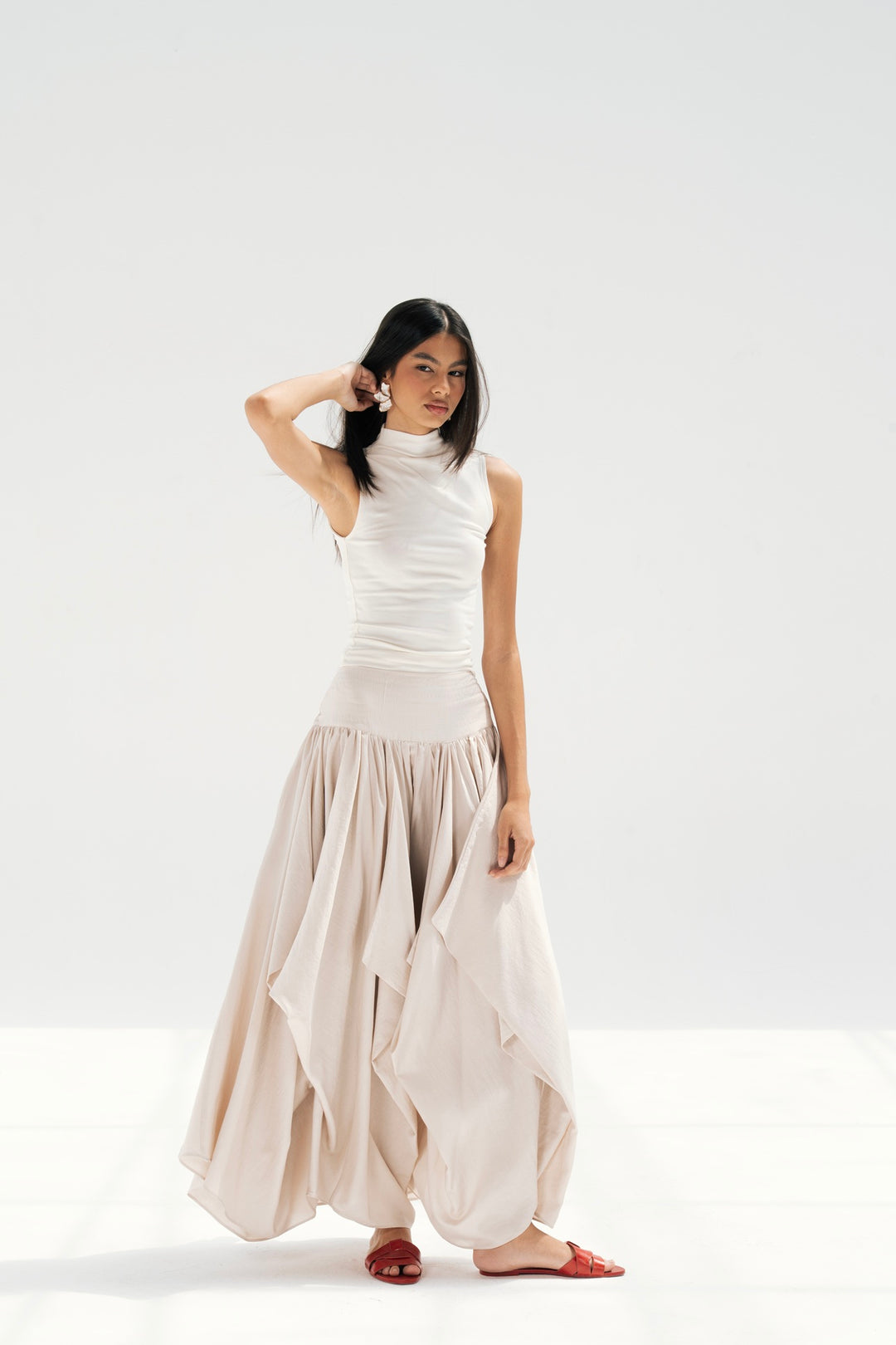 Draped Maxi Skirt