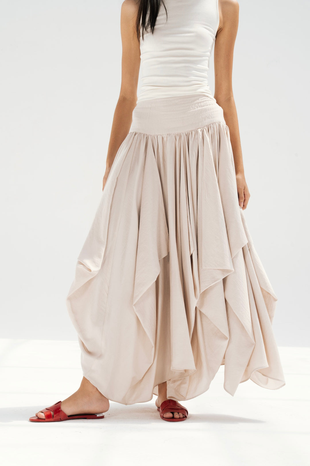 Draped Maxi Skirt