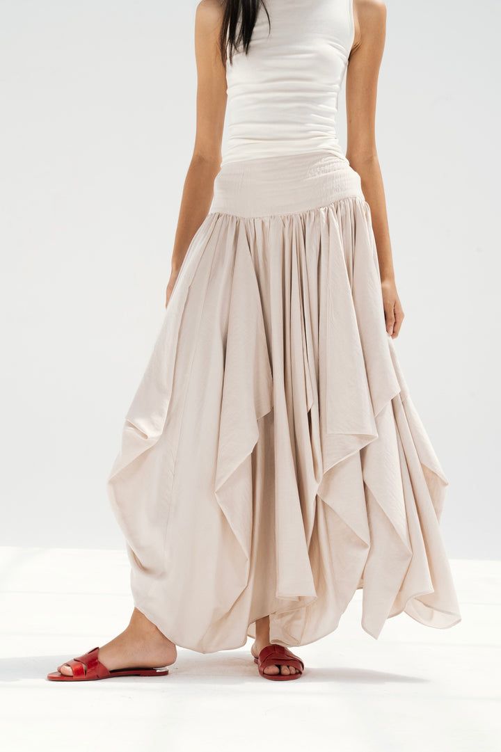 Draped Maxi Skirt