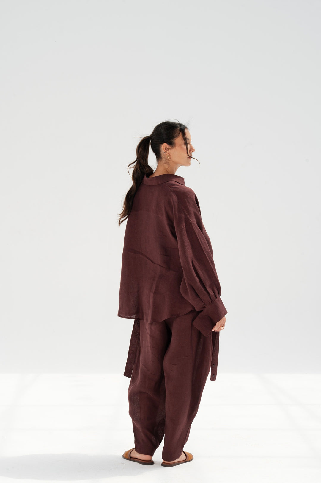 Linen Barrel Pants
