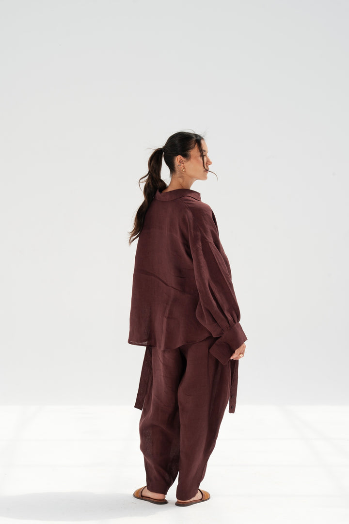 Linen Barrel Pants