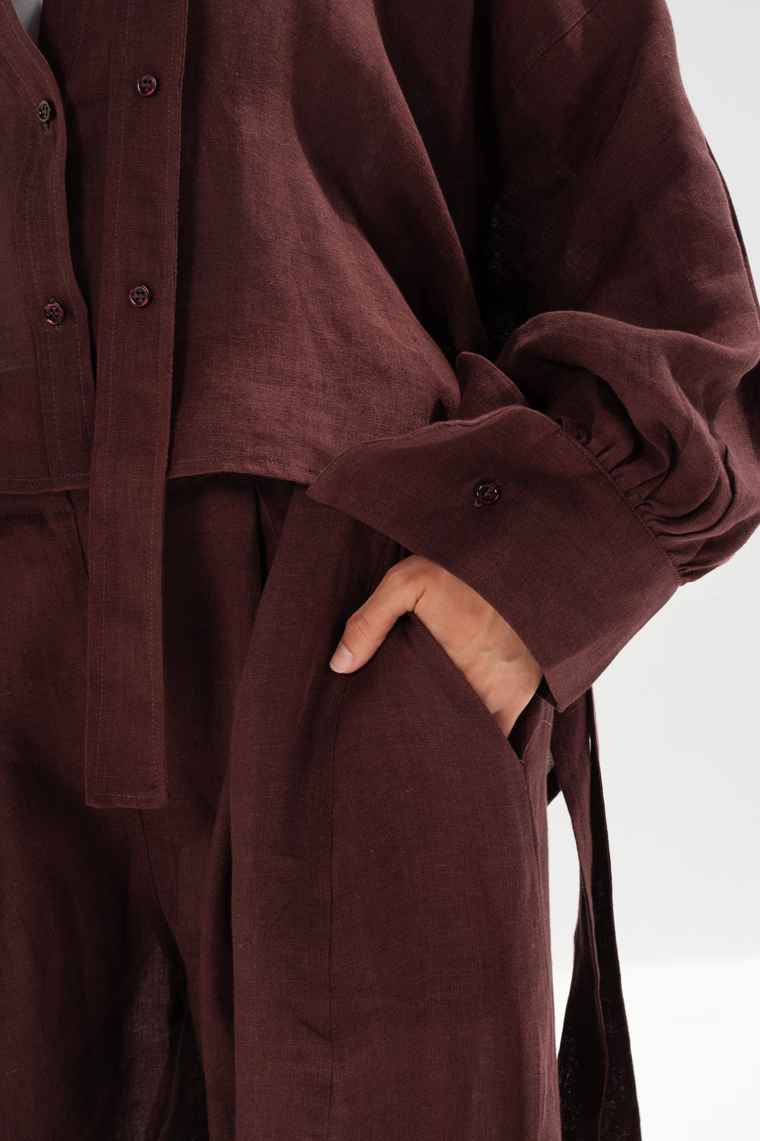 Linen Barrel Pants