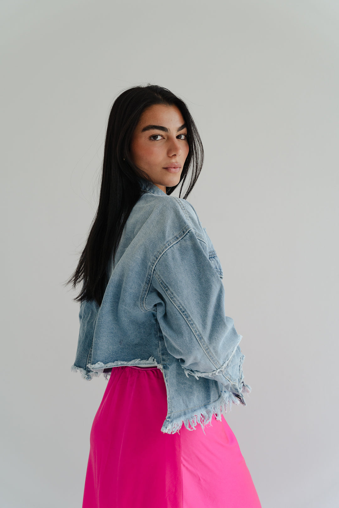 Cropped Fringy Denim