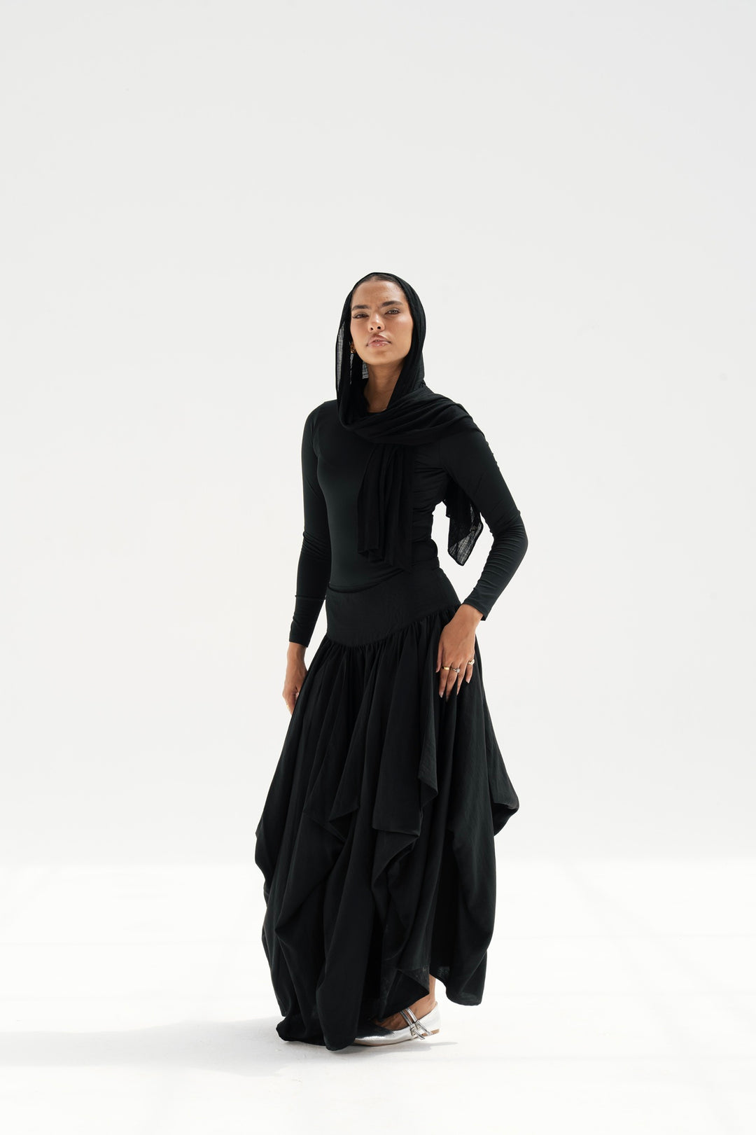 Draped Maxi Skirt