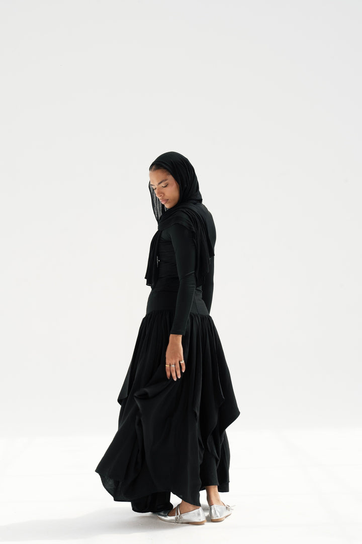 Draped Maxi Skirt
