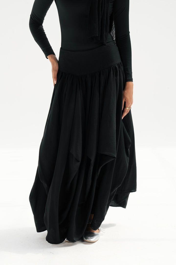 Draped Maxi Skirt