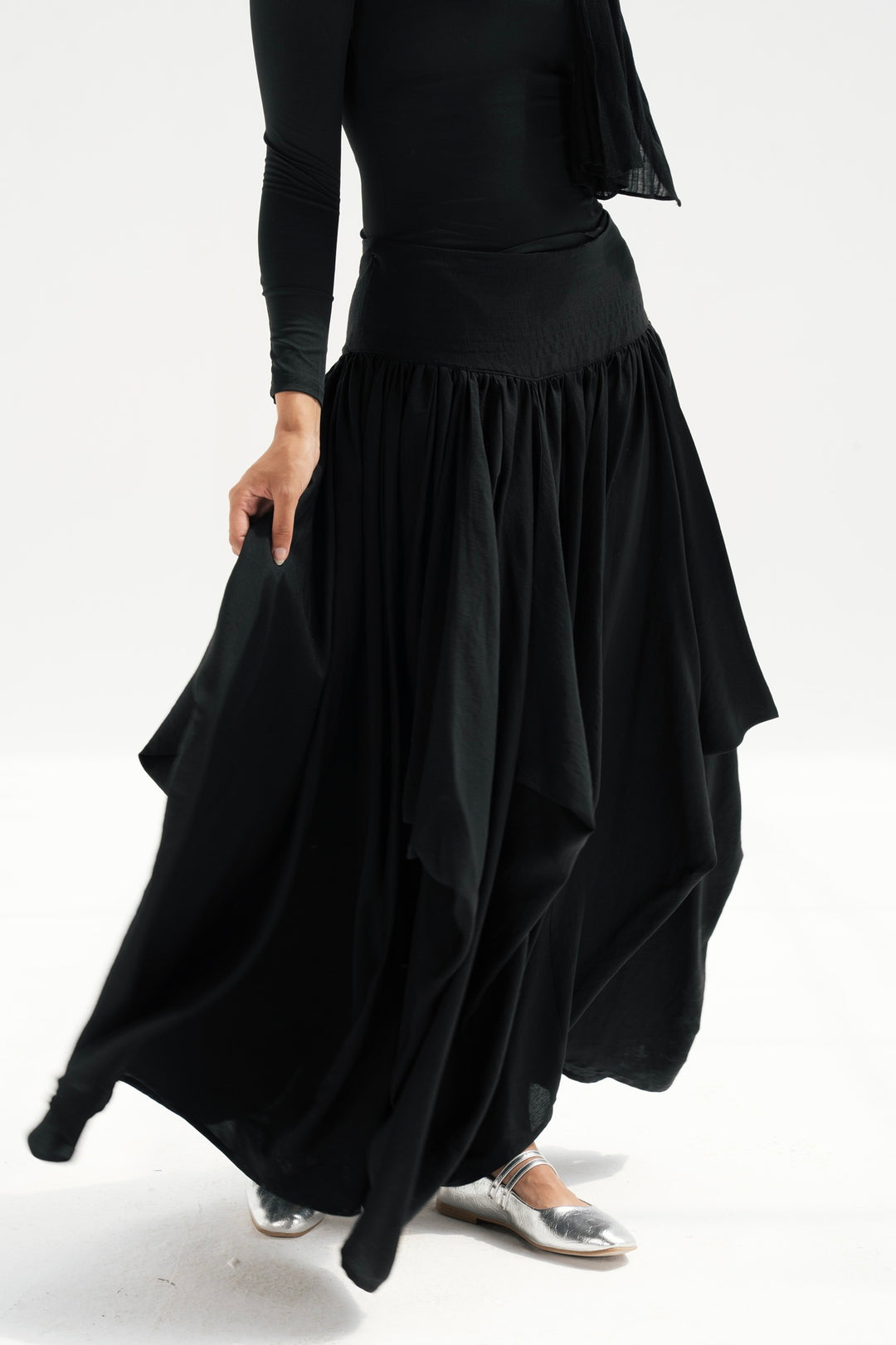 Draped Maxi Skirt
