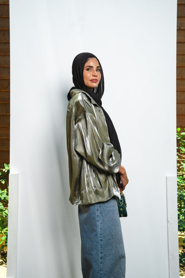 Metallic Zipper Jacket