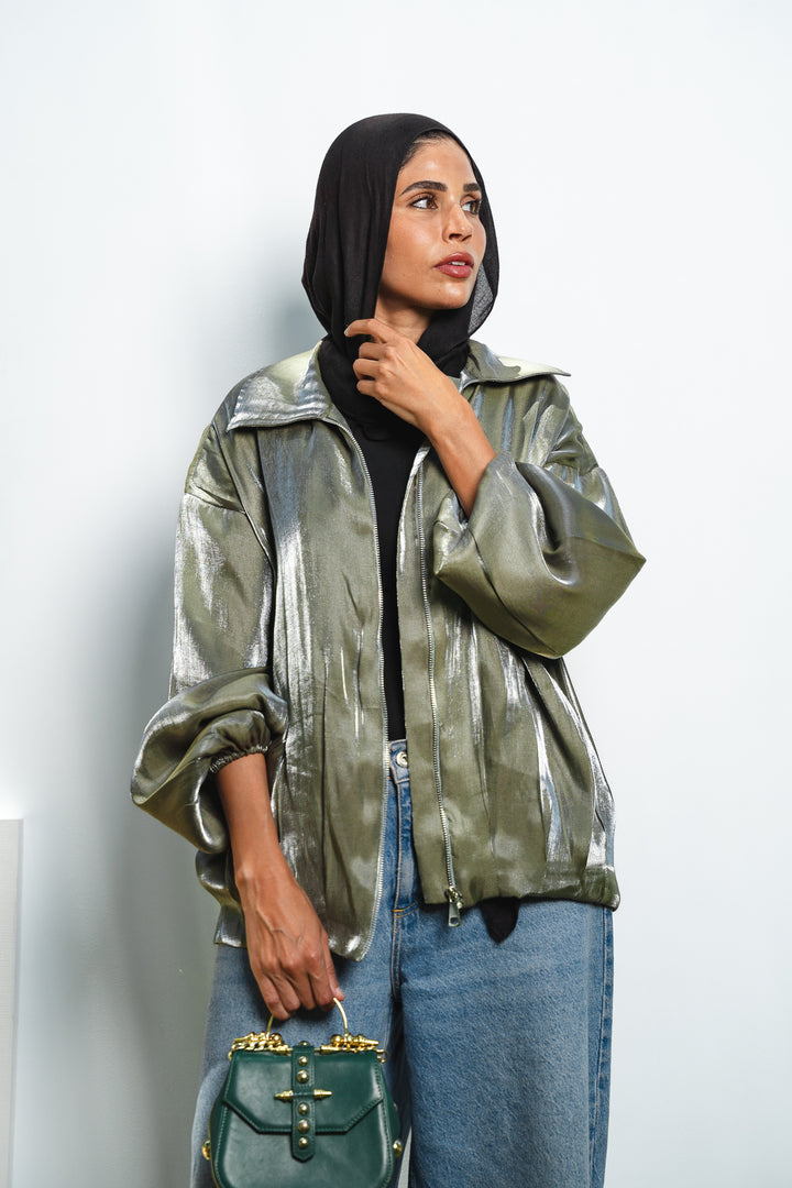 Metallic Zipper Jacket