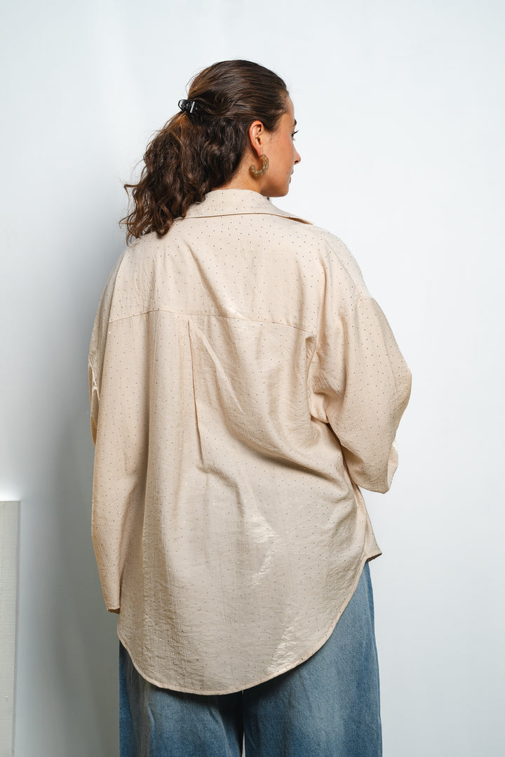 Rhinestone Oversized Shirt