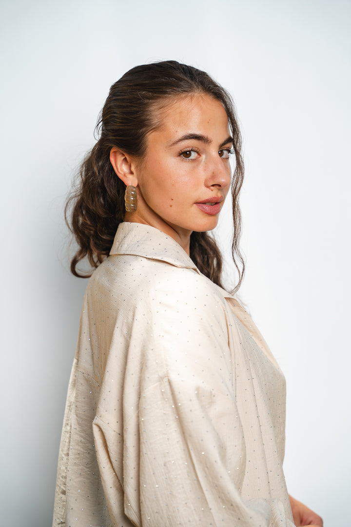 Rhinestone Oversized Shirt