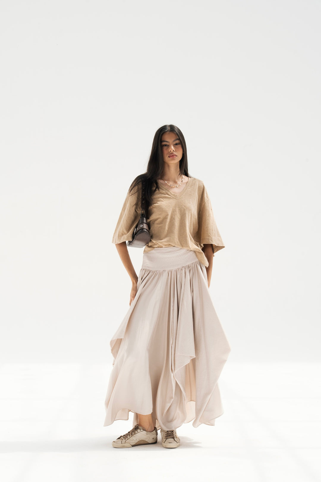 Draped Maxi Skirt