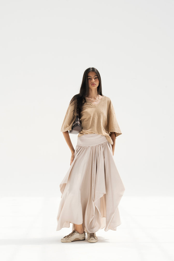 Draped Maxi Skirt