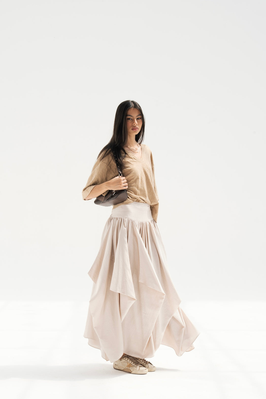 Draped Maxi Skirt