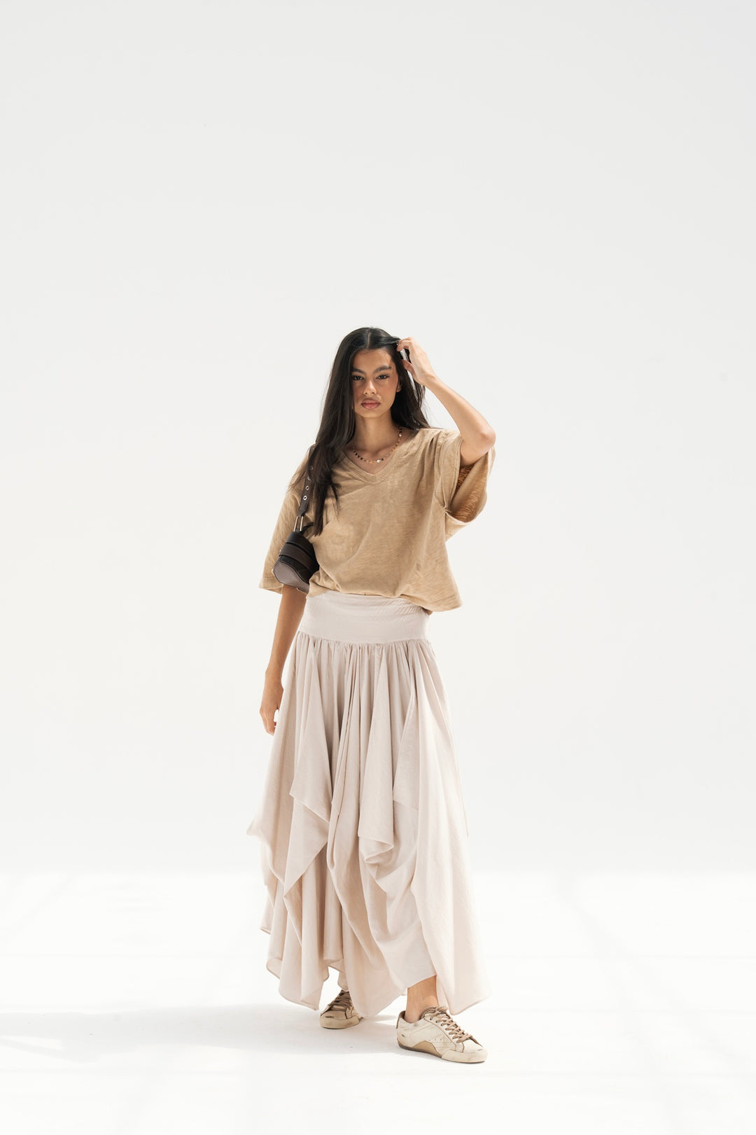 Draped Maxi Skirt