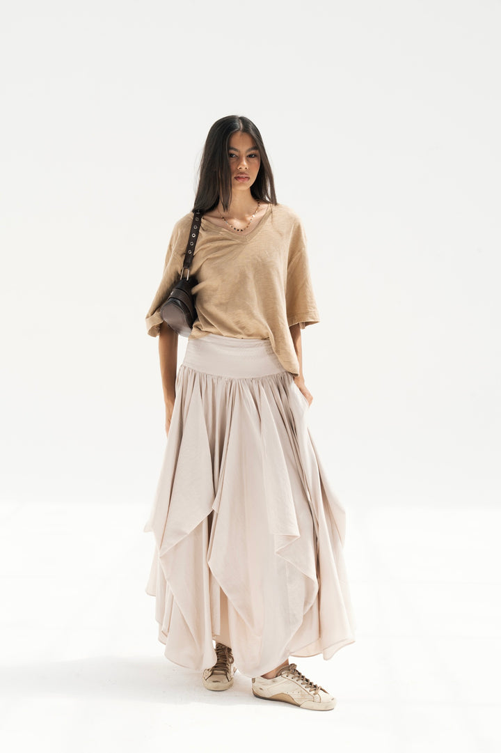 Draped Maxi Skirt