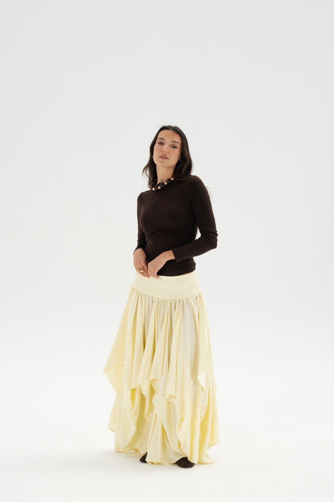 Draped Maxi Skirt