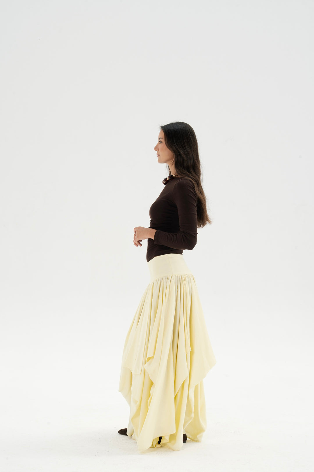 Draped Maxi Skirt