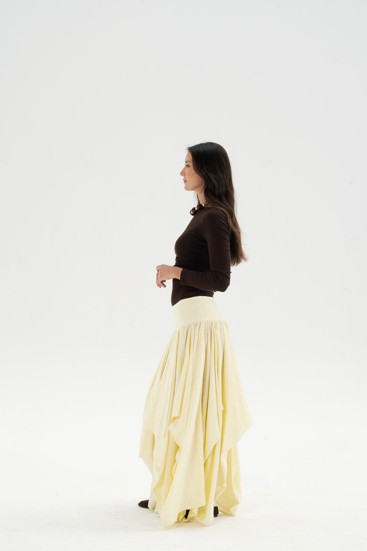 Draped Maxi Skirt