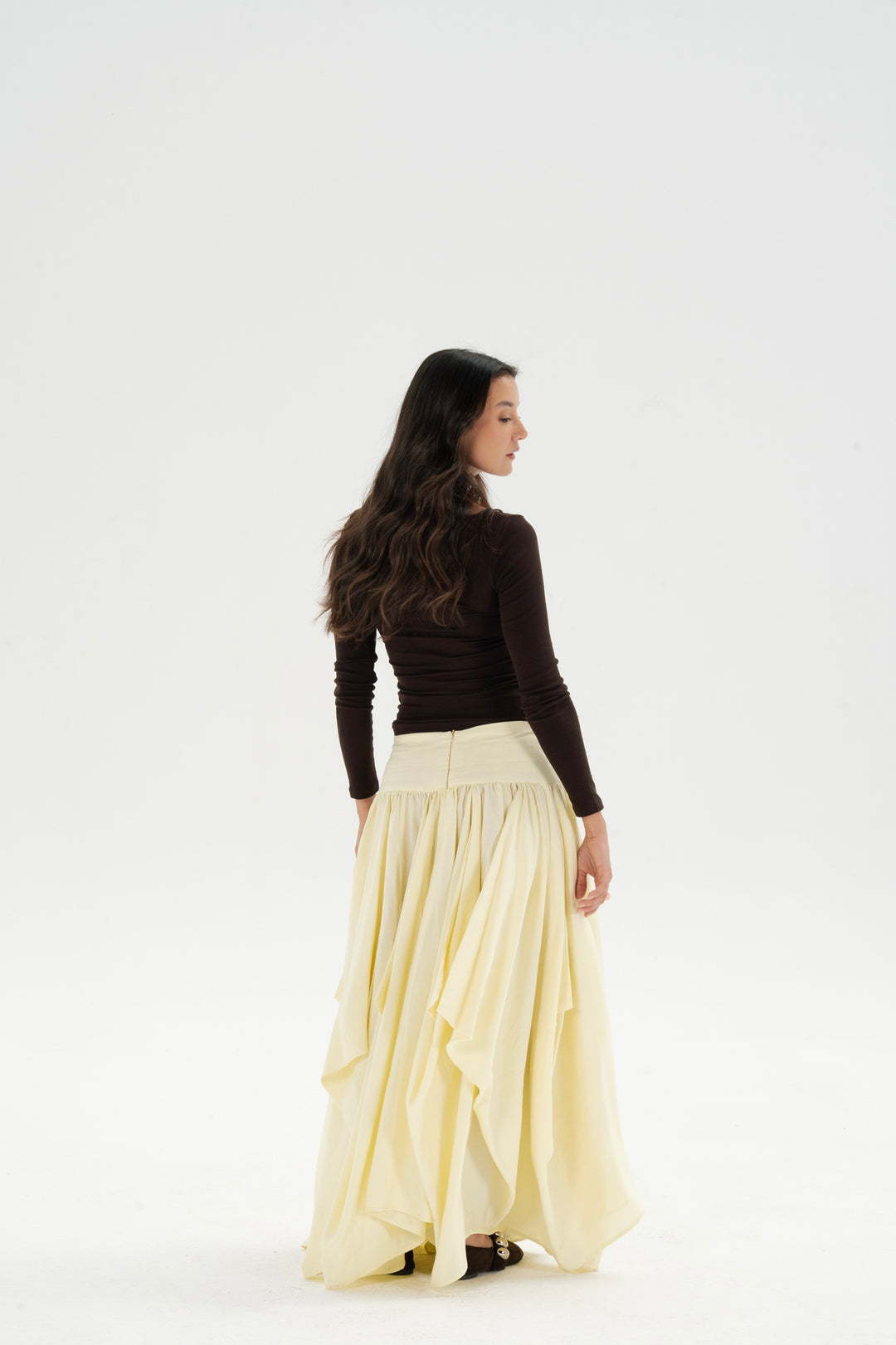 Draped Maxi Skirt