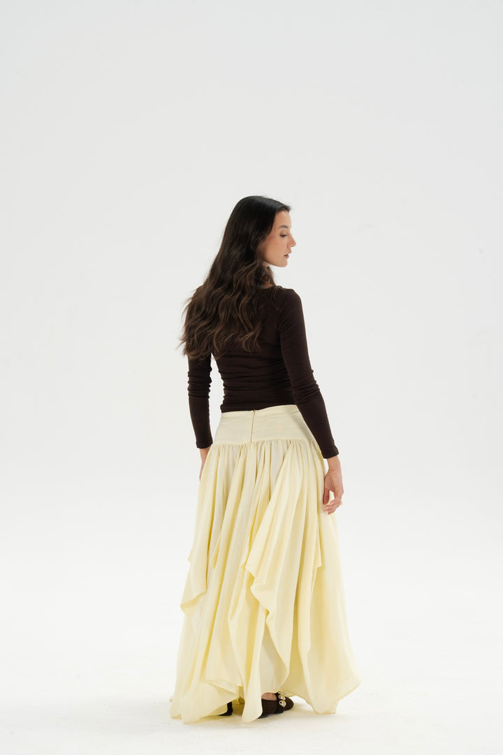 Draped Maxi Skirt