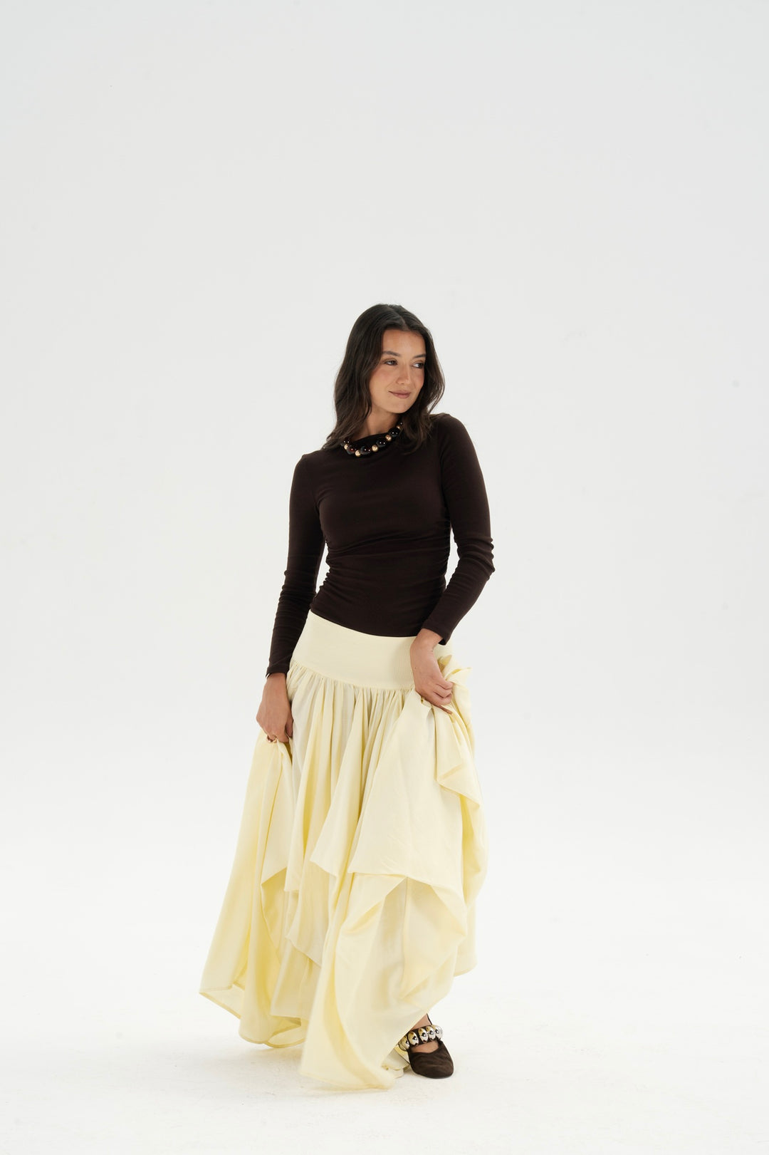Draped Maxi Skirt