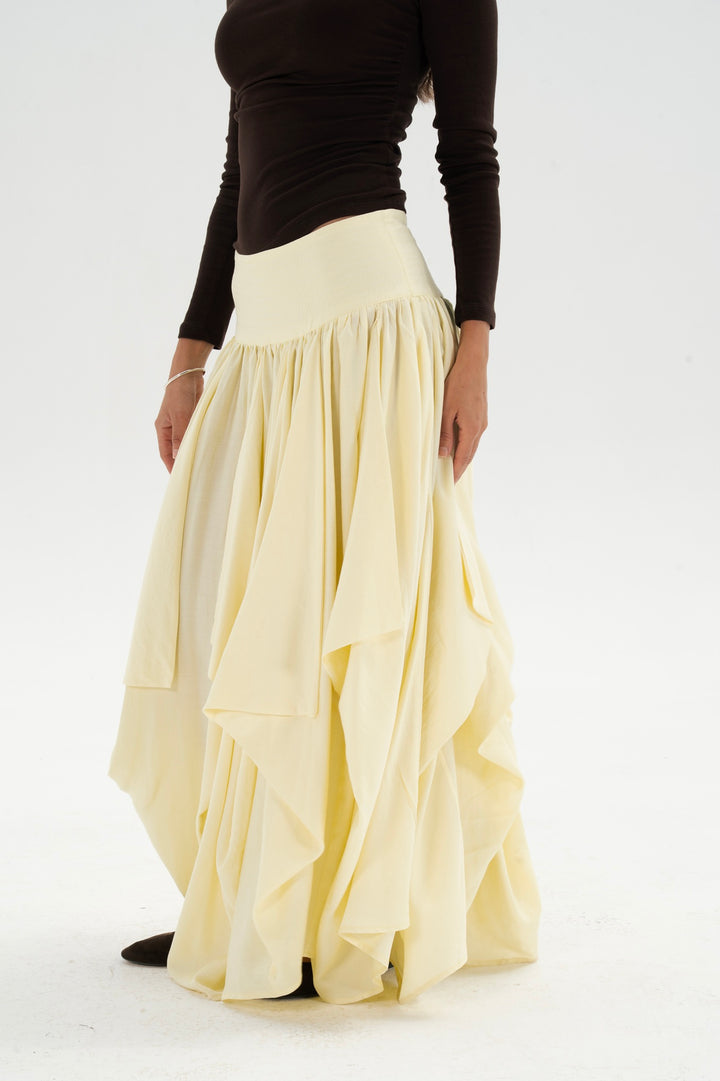 Draped Maxi Skirt