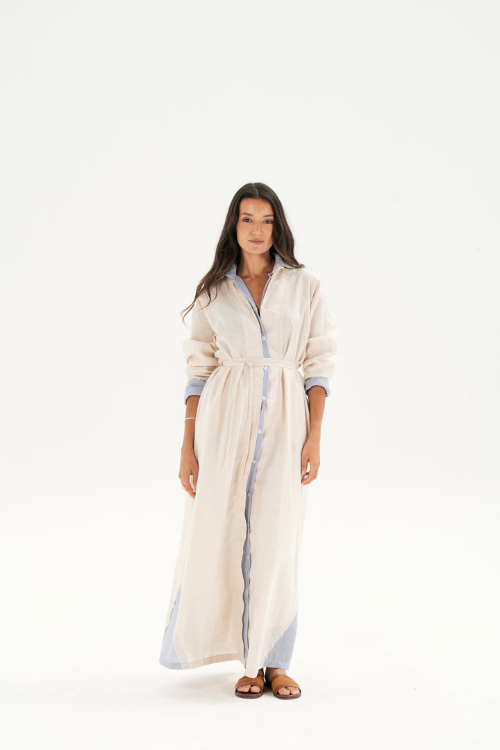 Belted Maxi Shirt Dress