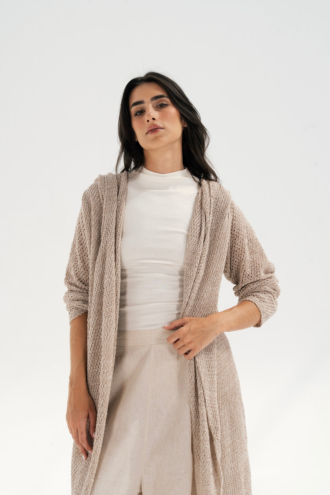 Airy Knit Longline Cardigan