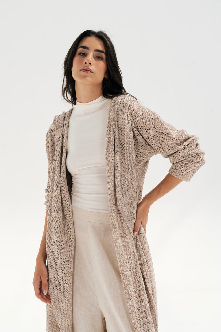 Airy Knit Longline Cardigan