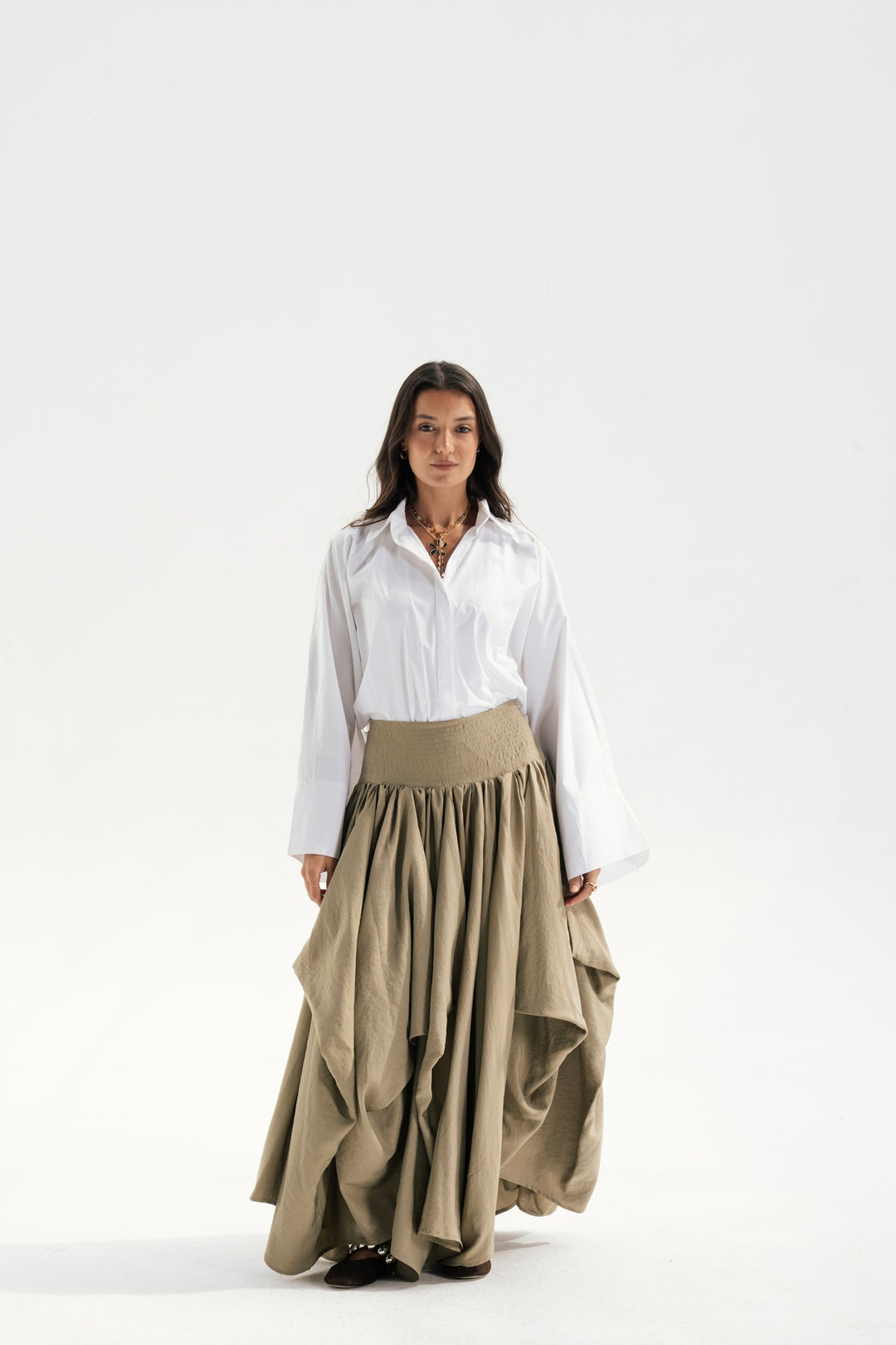 Draped Maxi Skirt