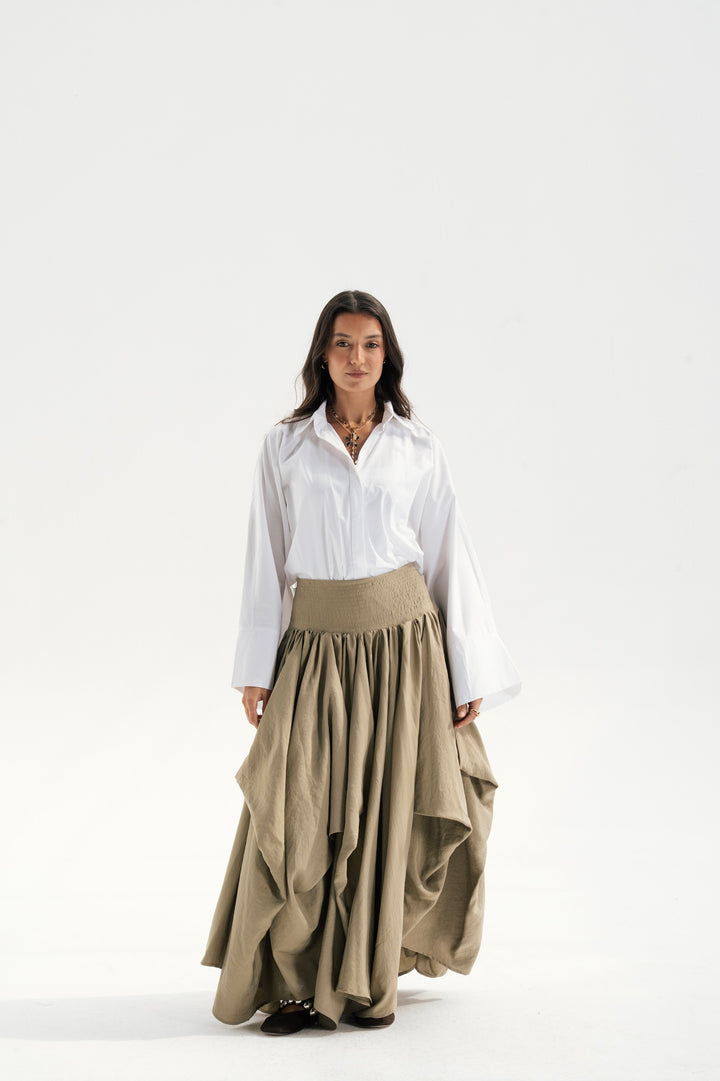 Draped Maxi Skirt