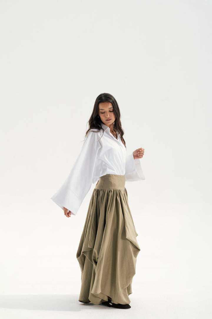 Draped Maxi Skirt