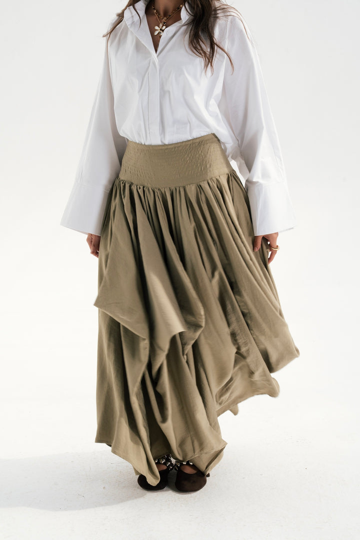Draped Maxi Skirt