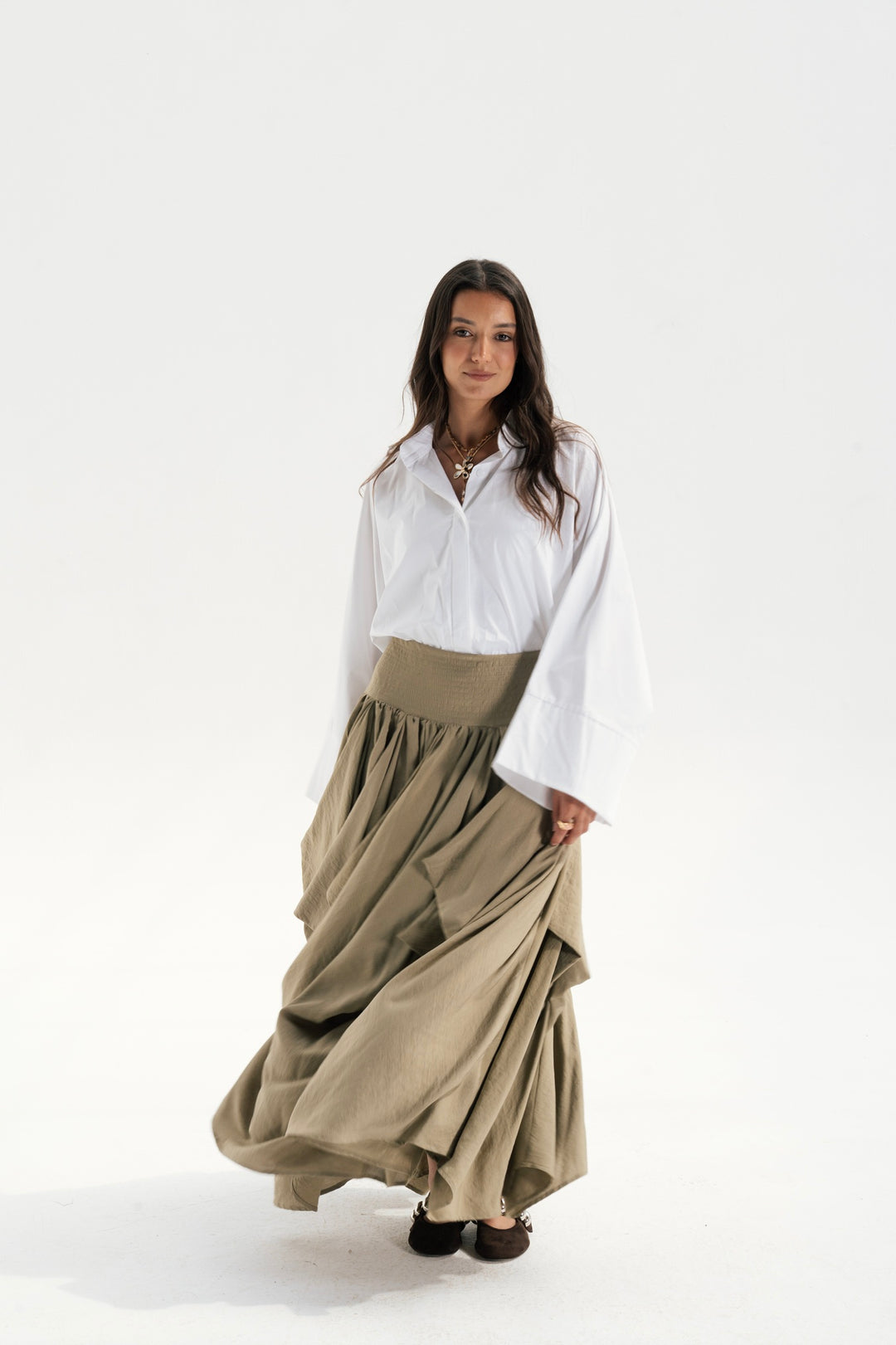 Draped Maxi Skirt