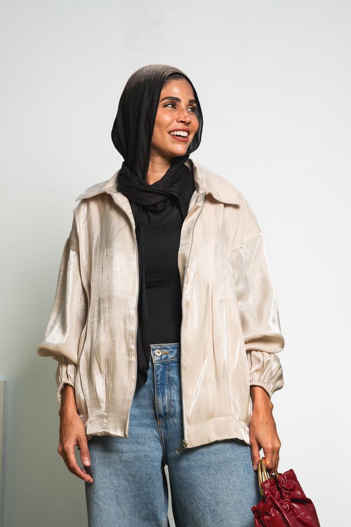 Metallic Zipper Jacket