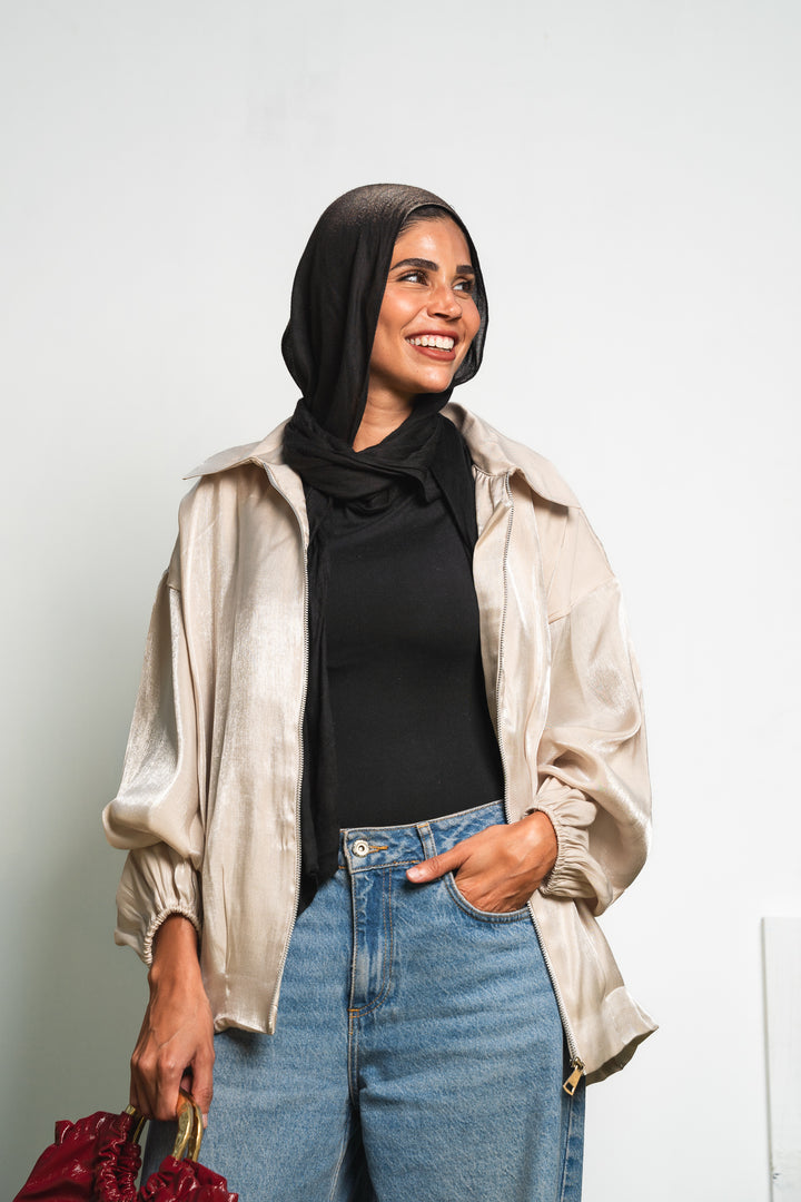 Metallic Zipper Jacket