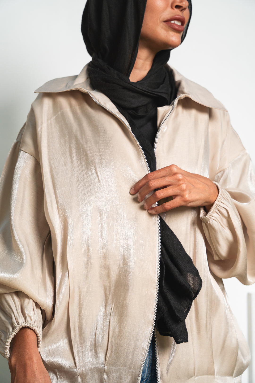 Metallic Zipper Jacket