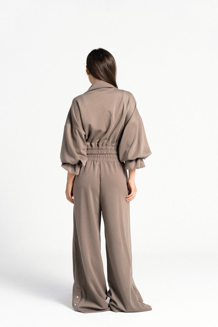 Summer Cuff Cropped Jacket - Mocha