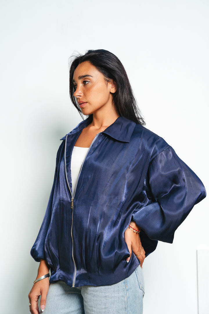 Metallic Zipper Jacket