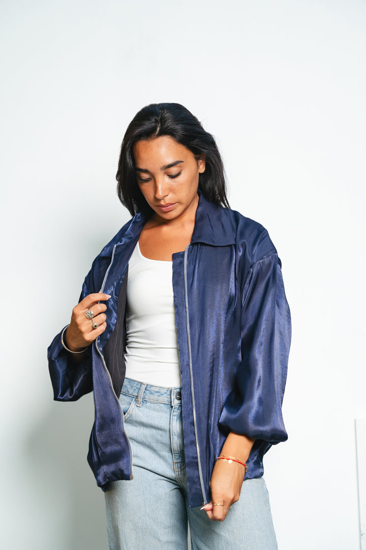 Metallic Zipper Jacket
