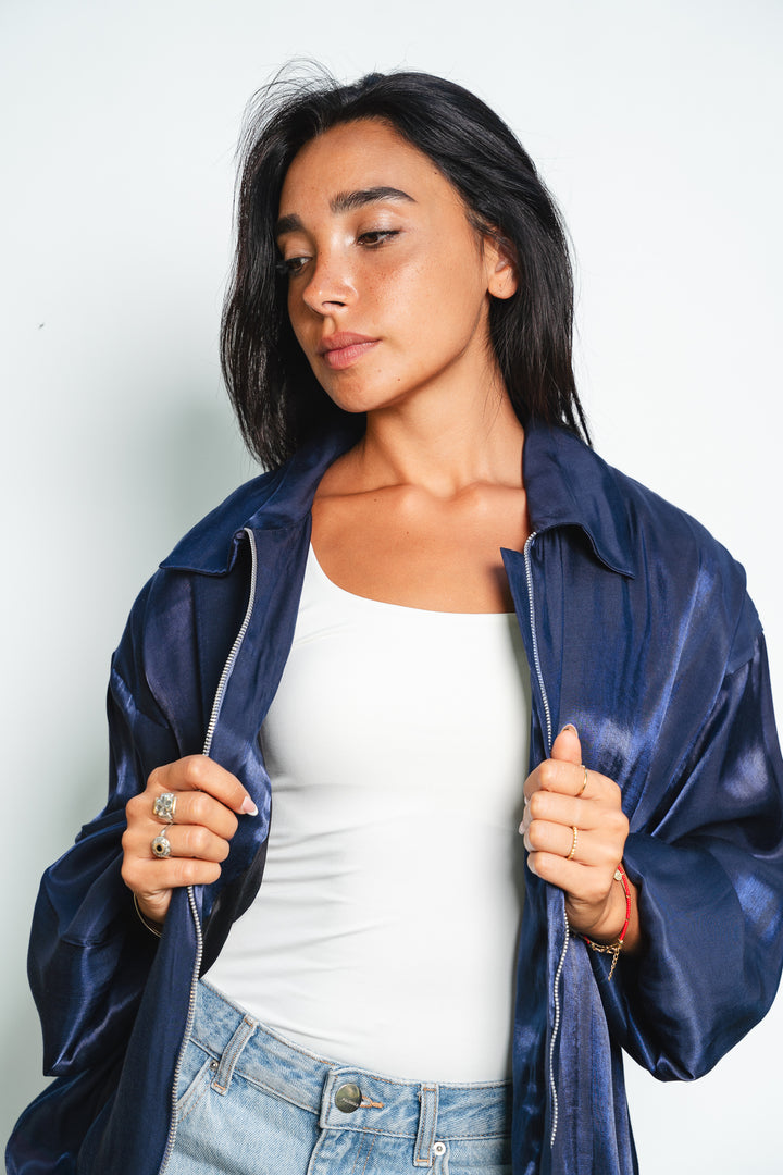 Metallic Zipper Jacket