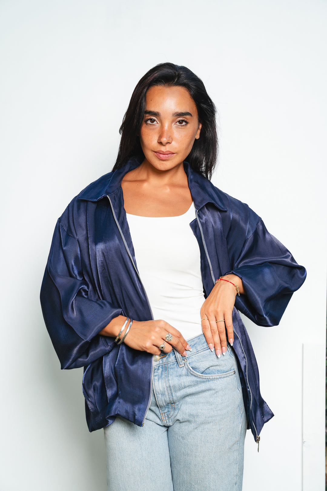 Metallic Zipper Jacket