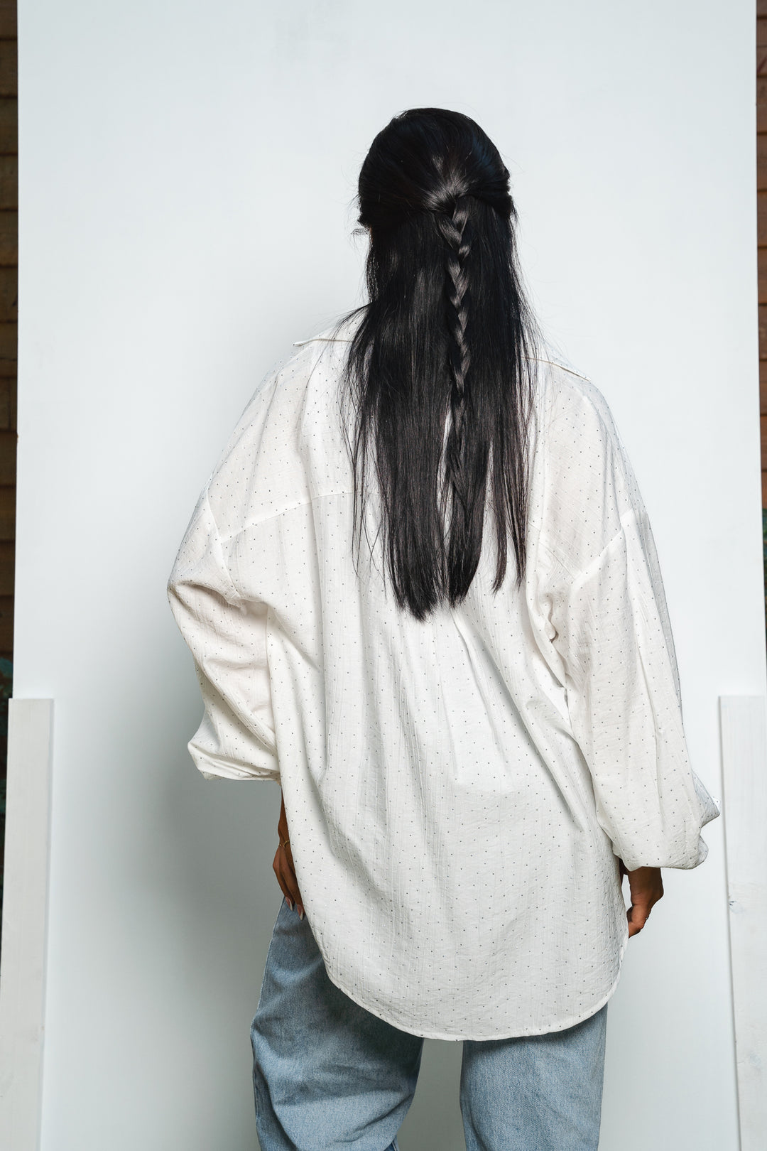 Rhinestone Oversized Shirt