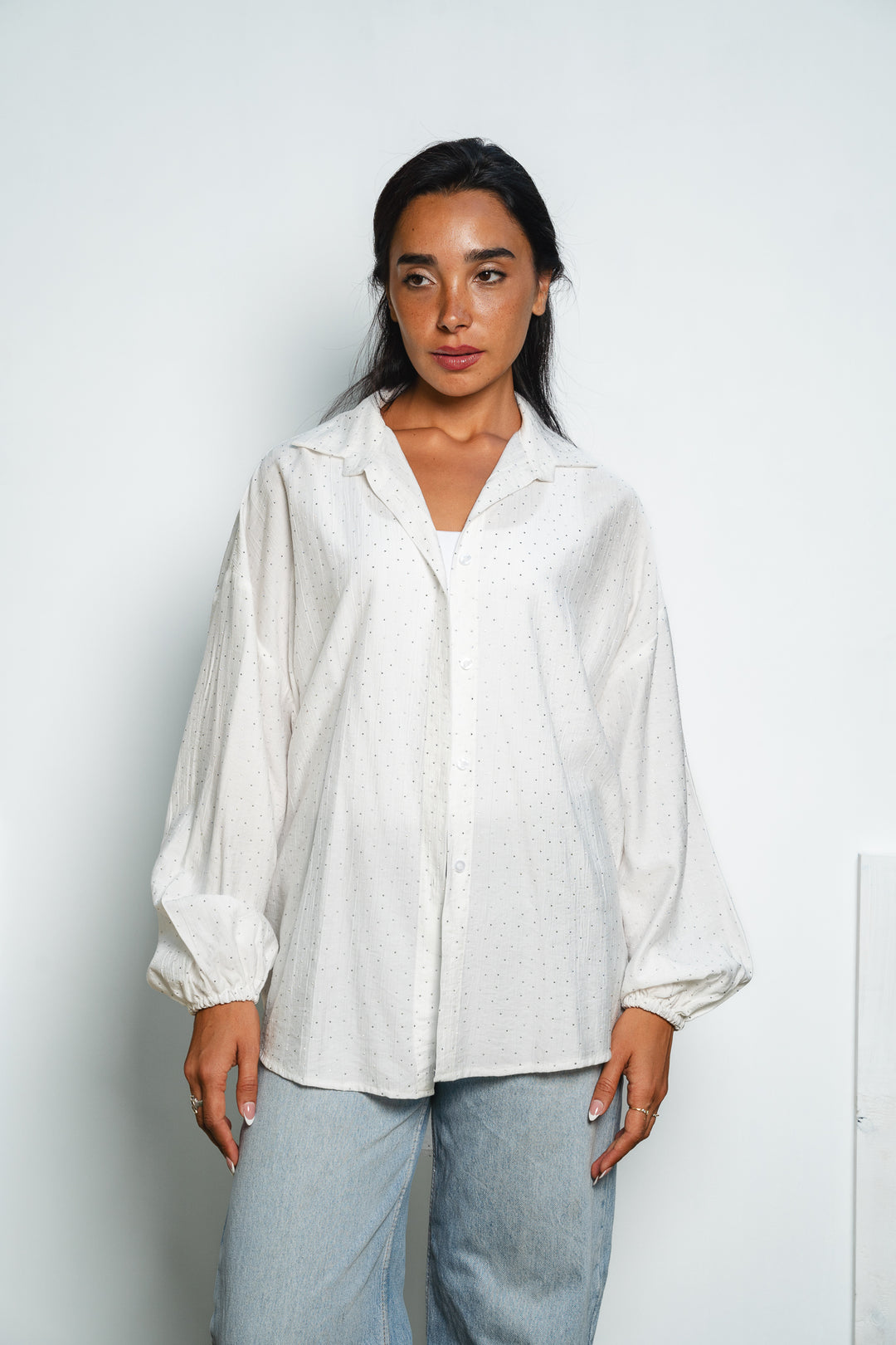 Rhinestone Oversized Shirt