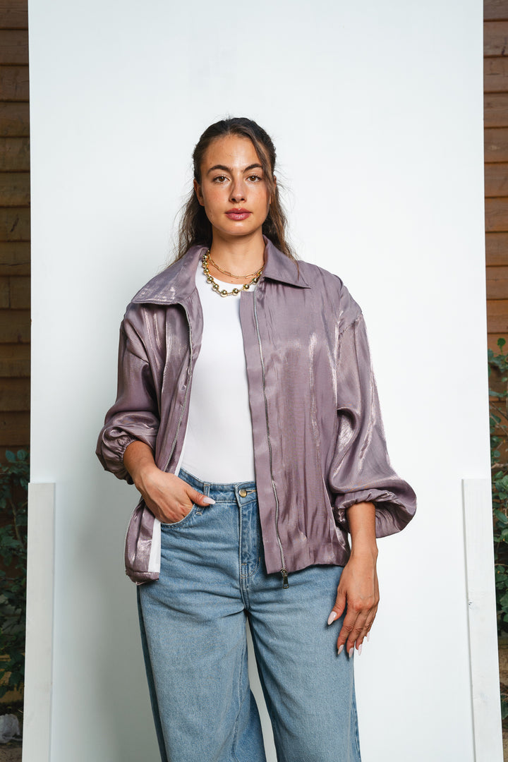 Metallic Zipper Jacket