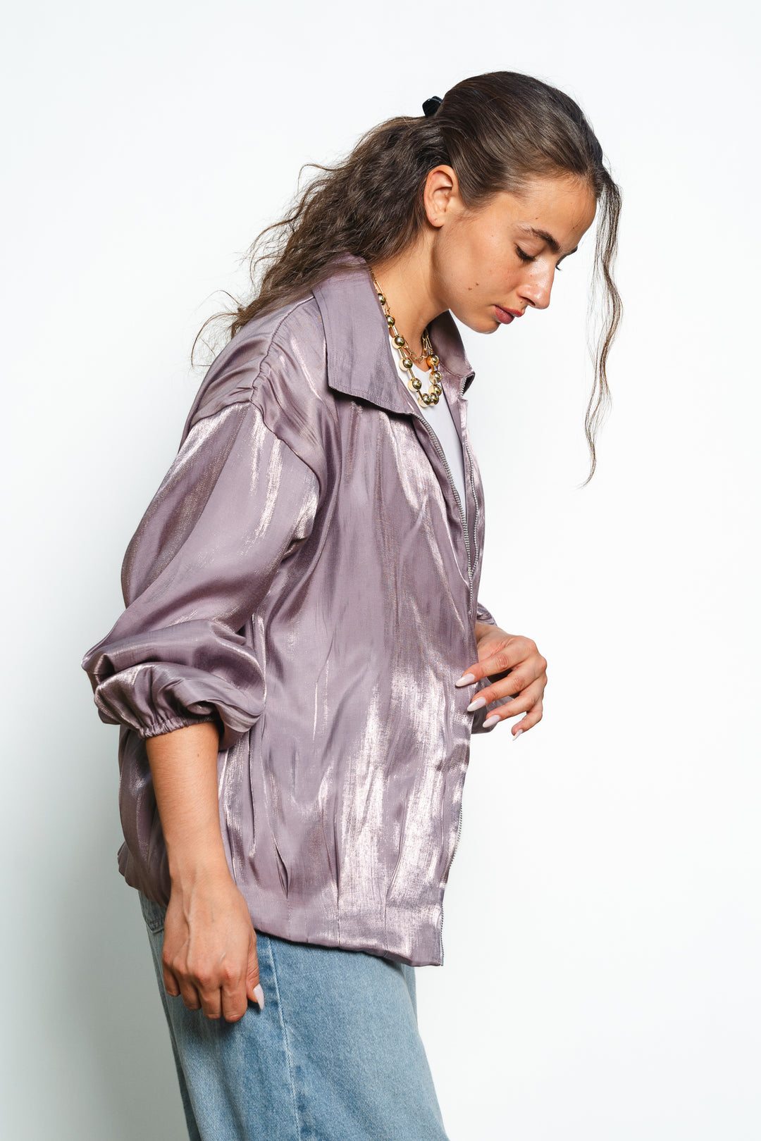 Metallic Zipper Jacket