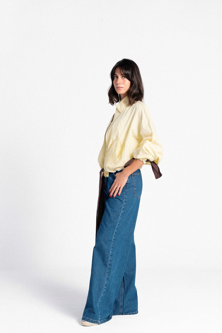 The Dual Tone Zipper Jacket - Yellow