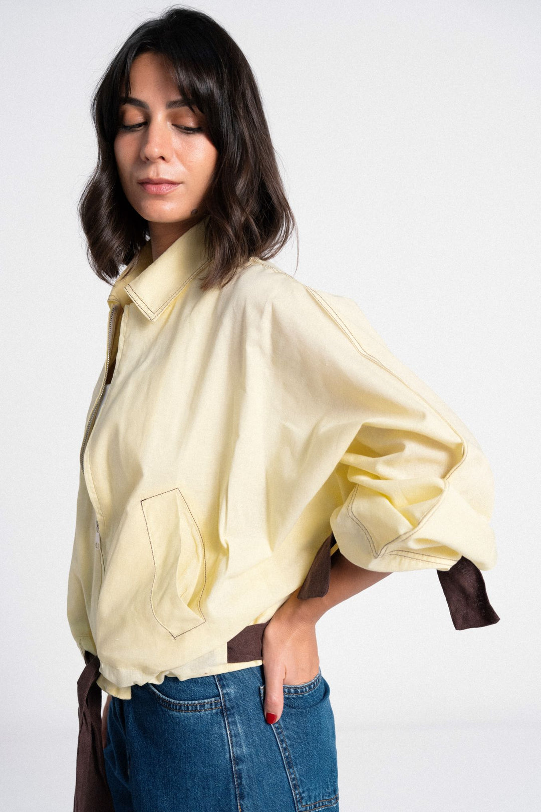 The Dual Tone Zipper Jacket - Yellow