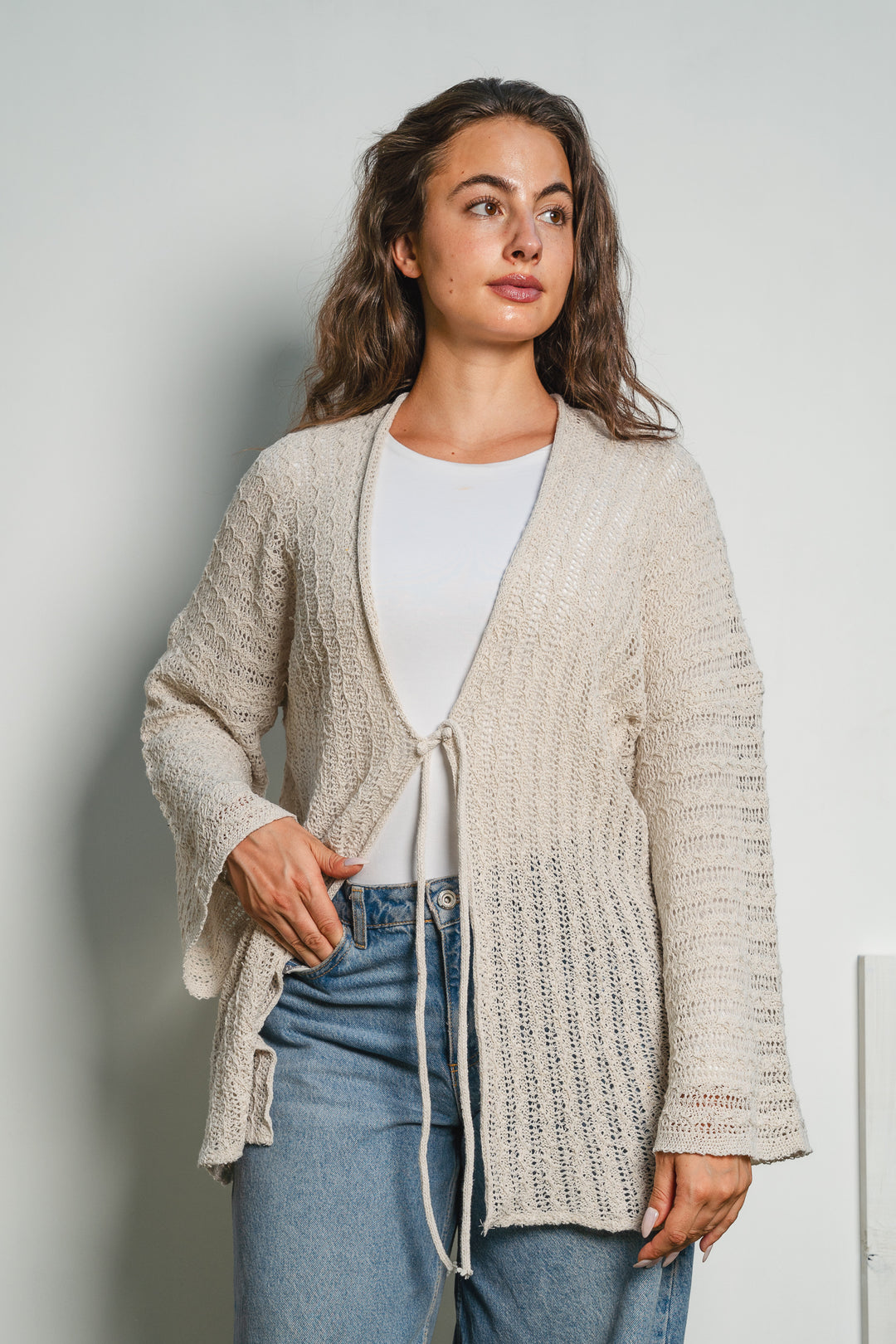 Knit Tie Cardigan